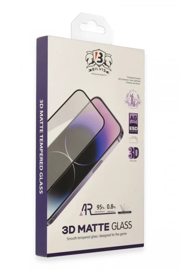 Apple iPhone 14 Pro Bilvis 3D Mat Cam Ekran Koruyucu