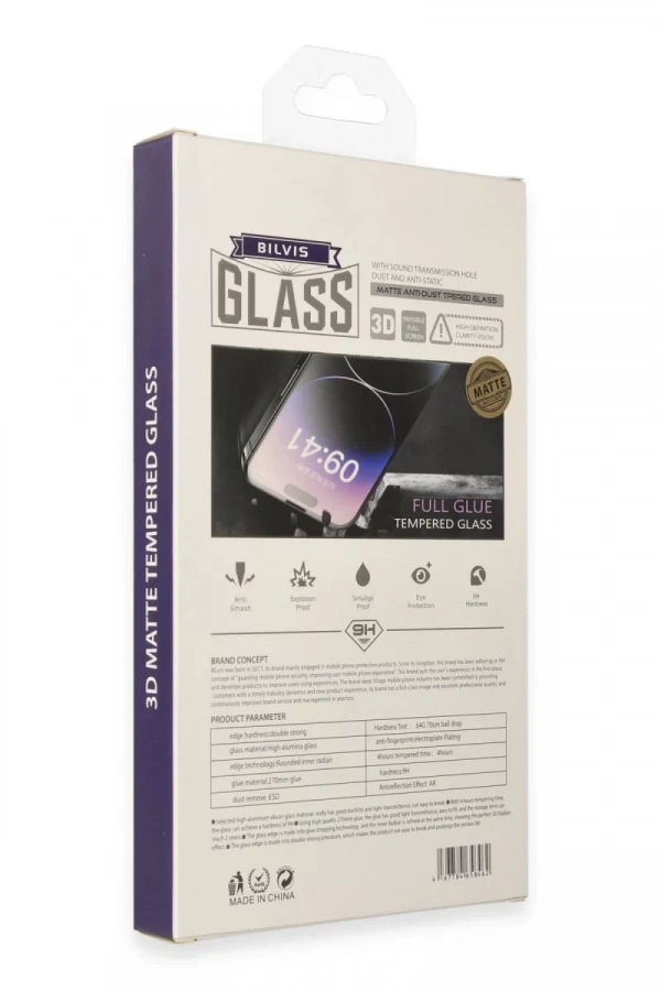 Apple iPhone 14 Pro Bilvis 3D Mat Cam Ekran Koruyucu