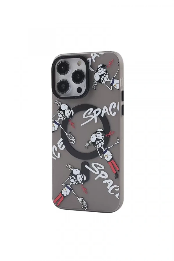 Apple iPhone 14 Pro Kılıf Apollo Magneticsafe Desenli Kapak - Apollo Siyah - 3