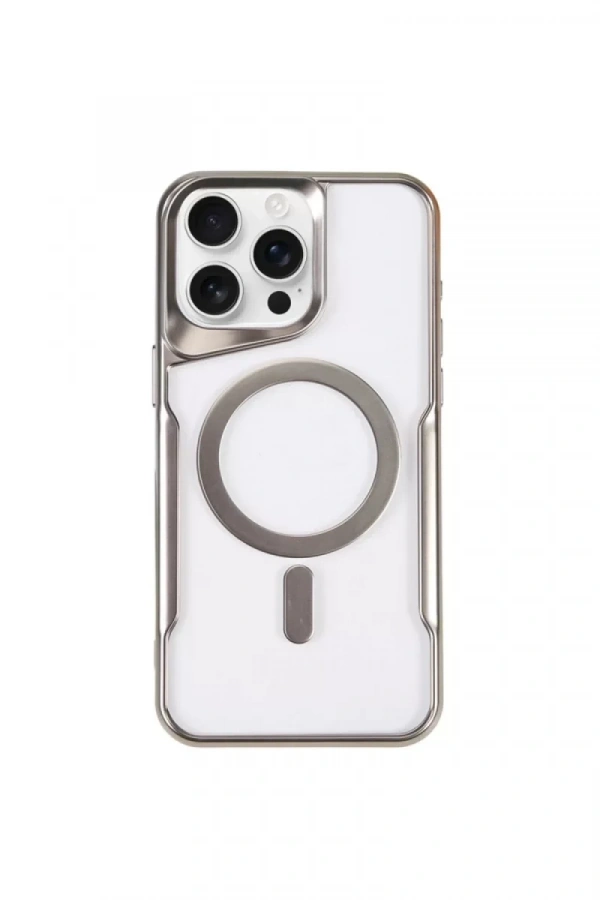 Apple iPhone 14 Pro Kılıf Boyi Magsafe Silikon Kapak - Gümüş