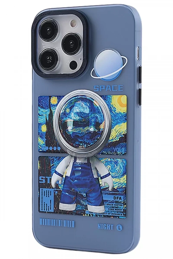Apple iPhone 14 Pro Kılıf Desenli Kapak - Mavi - 1