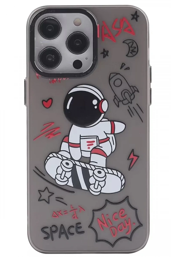Apple iPhone 14 Pro Kılıf Desenli Kapak - Siyah - 1