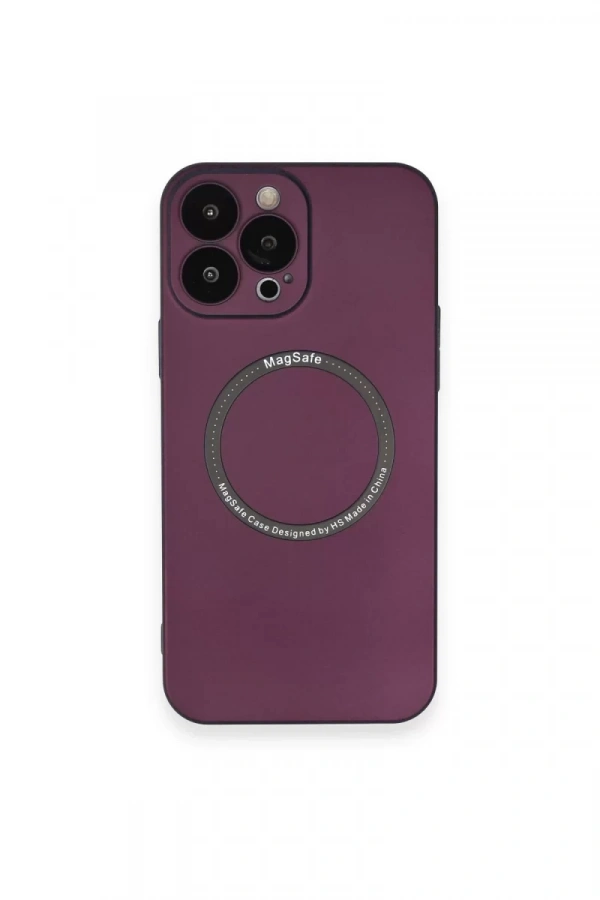 Apple iPhone 14 Pro Kılıf Jack Magneticsafe Lens Silikon - Mürdüm