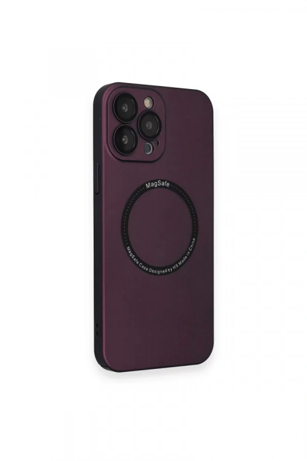 Apple iPhone 14 Pro Kılıf Jack Magneticsafe Lens Silikon - Mürdüm