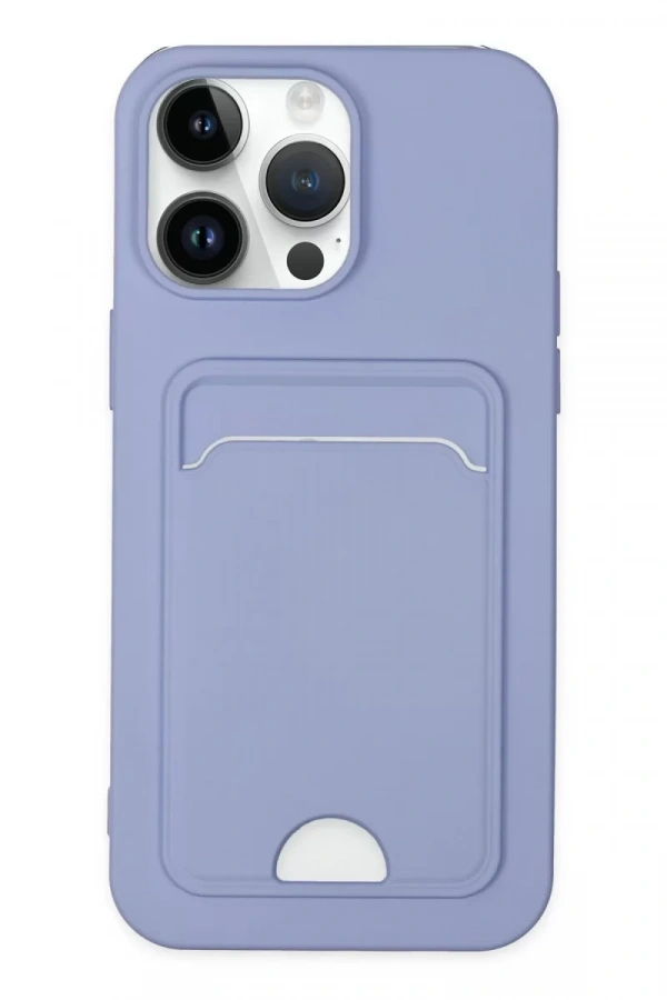Apple iPhone 14 Pro Kılıf Kelvin Kartvizitli Silikon - Lila