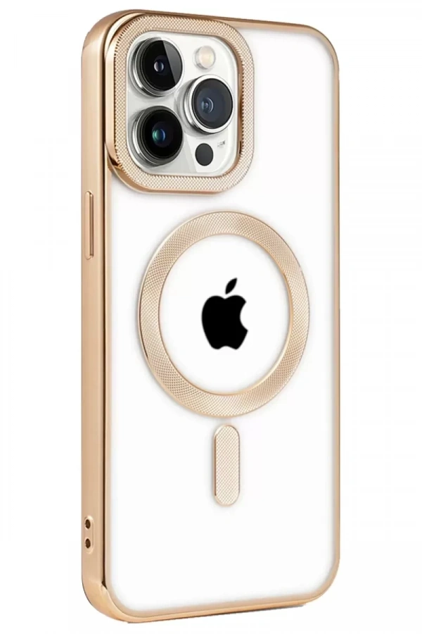 Apple iPhone 14 Pro Kılıf Kronos Magsafe Kapak - Gold