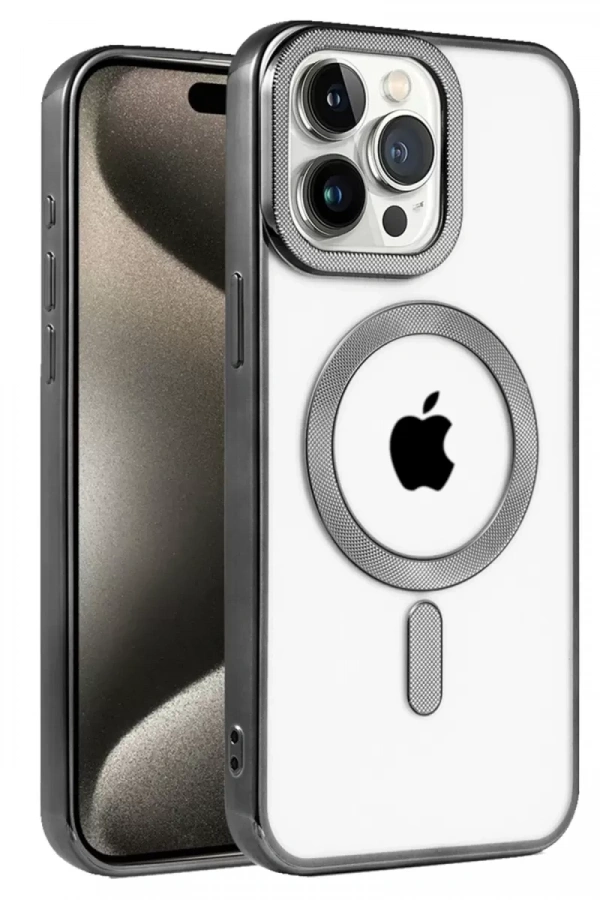 Apple iPhone 14 Pro Kılıf Kronos Magsafe Kapak - Siyah