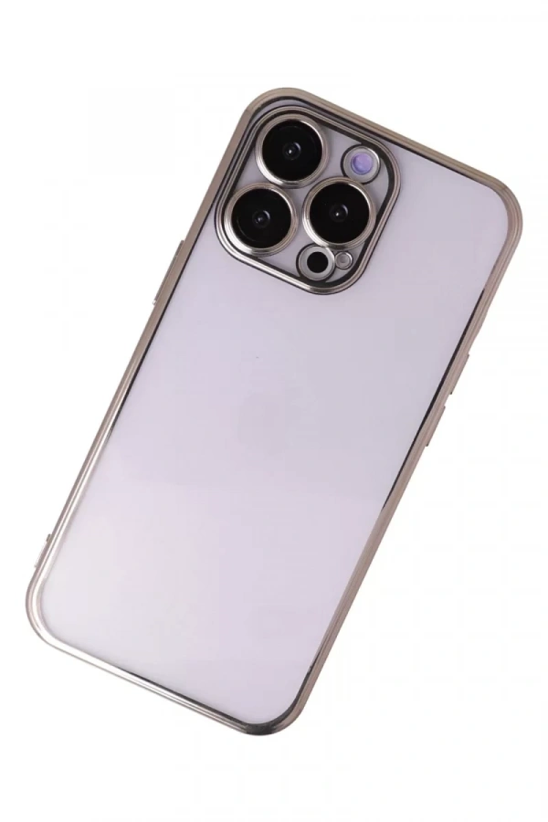 Apple iPhone 14 Pro Kılıf Lensli Silikon - Gold