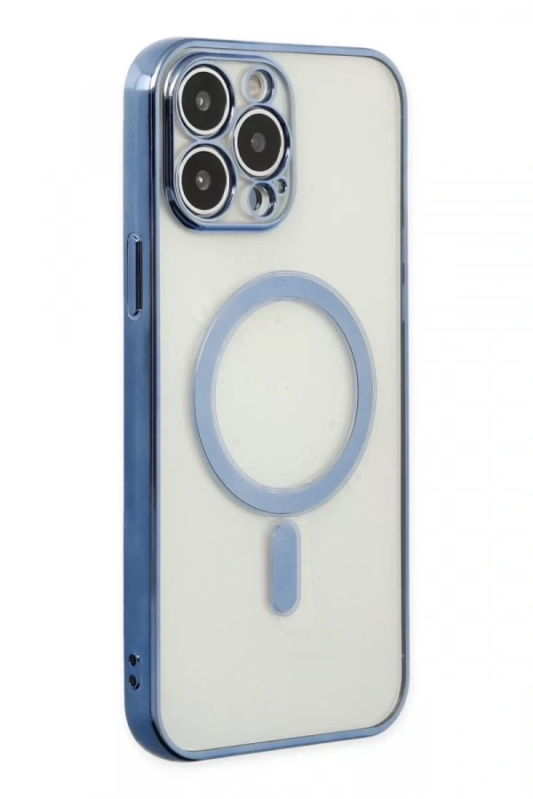 Apple iPhone 14 Pro Kılıf Magneticsafe Lazer Silikon - Sierra Blue