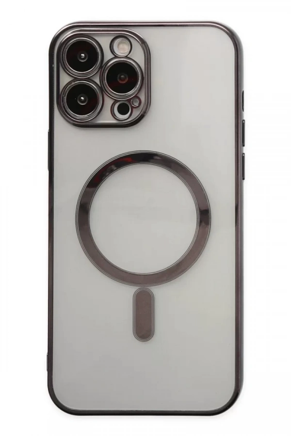 Apple iPhone 14 Pro Kılıf Magneticsafe Lazer Silikon - Siyah