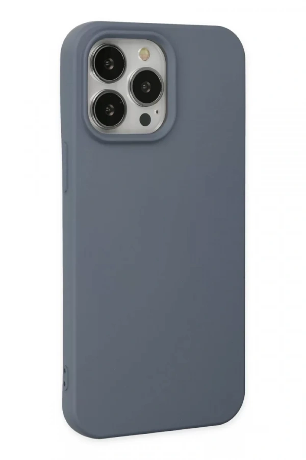 Apple iPhone 14 Pro Kılıf Nano içi Kadife Silikon - Gri