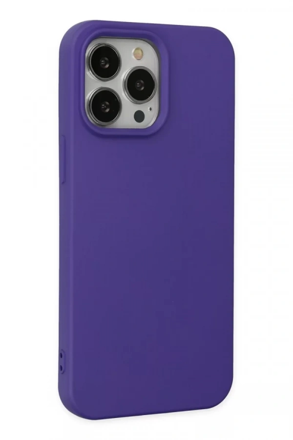 Apple iPhone 14 Pro Kılıf Nano içi Kadife Silikon - Mor