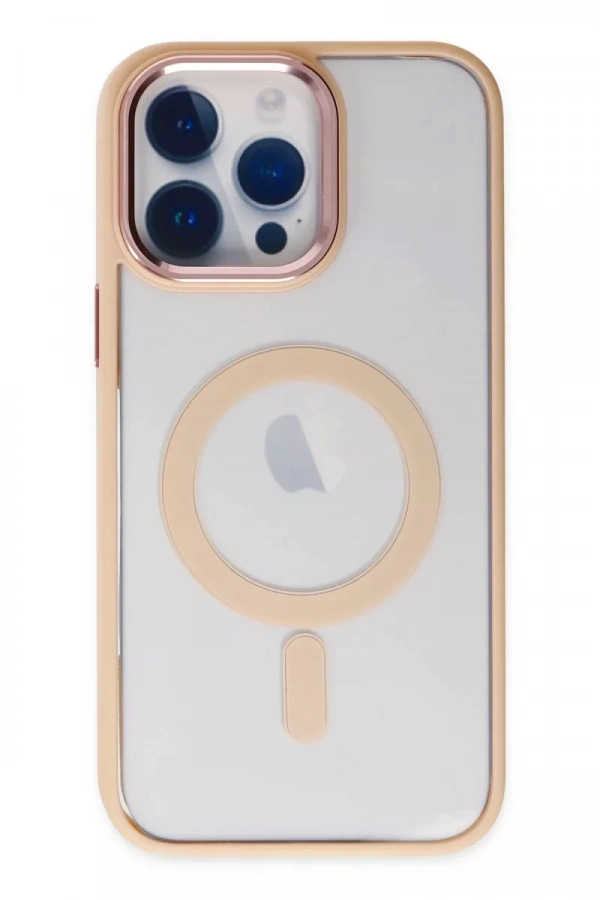 Apple iPhone 14 Pro Kılıf Room Magneticsafe Silikon - Pudra