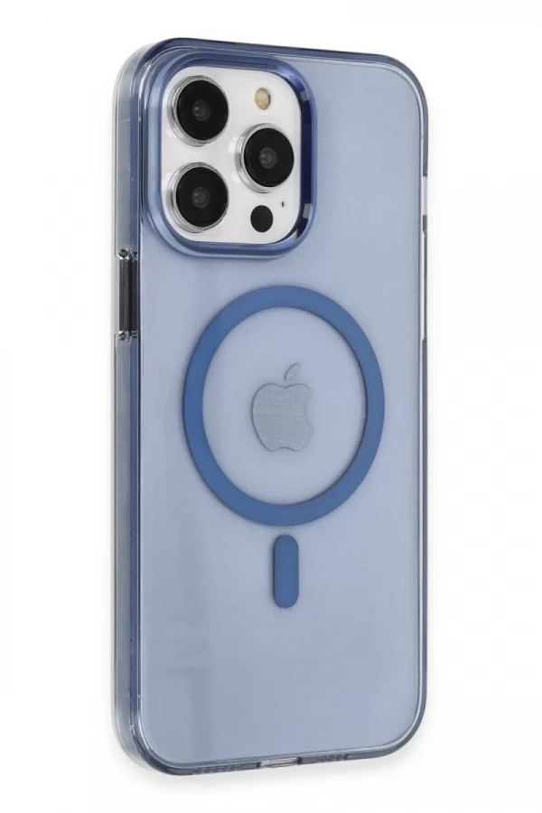 Apple iPhone 14 Pro Kılıf Tron Şeffaf Magsafe Kapak - Mavi