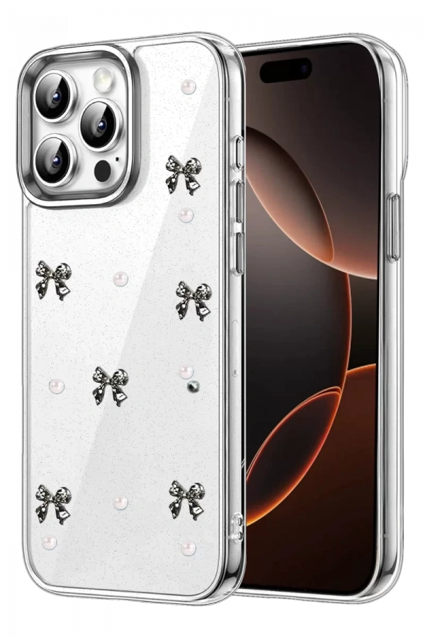 Apple iPhone 14 Pro Max Fiyonk Desenli Kapak - Desen 8