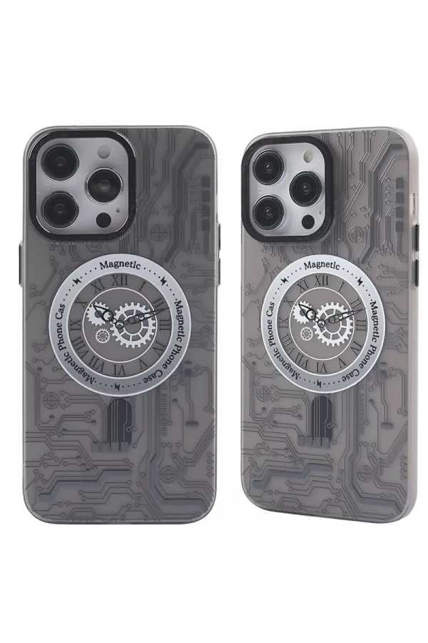 Apple iPhone 14 Pro Max Kılıf Apollo Magneticsafe Desenli Kapak - Apollo Siyah - 1