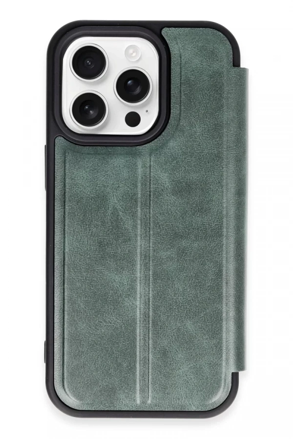 Apple iPhone 14 Pro Max Kılıf Flip Cover - Koyu Yeşil