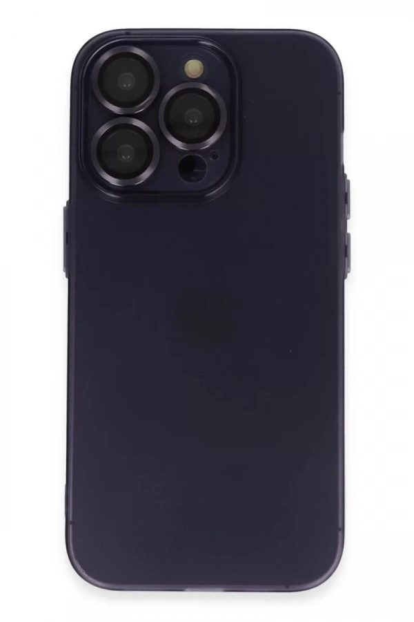 Apple iPhone 14 Pro Max Kılıf Luko Lens Silikon - Derin Mor