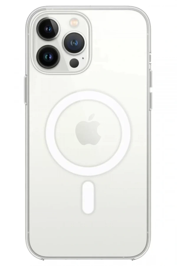 Apple iPhone 14 Pro Max Kılıf Magneticsafe Şeffaf Silikon - Şeffaf
