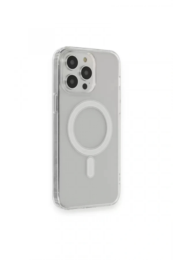 Apple iPhone 14 Pro Max Kılıf Matte Şeffaf Magneticsafe - Şeffaf