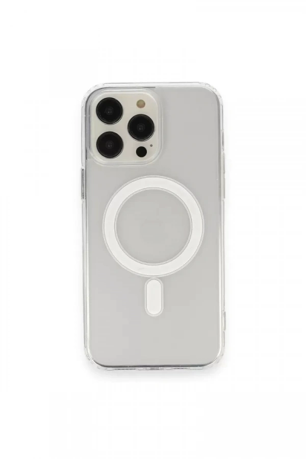 Apple iPhone 14 Pro Max Kılıf Matte Şeffaf Magneticsafe - Şeffaf