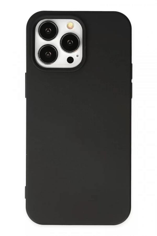 Apple iPhone 14 Pro Max Kılıf Nano içi Kadife Silikon - Siyah