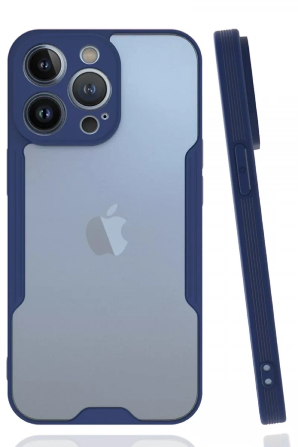 Apple iPhone 14 Pro Max Kılıf Platin Silikon - Lacivert