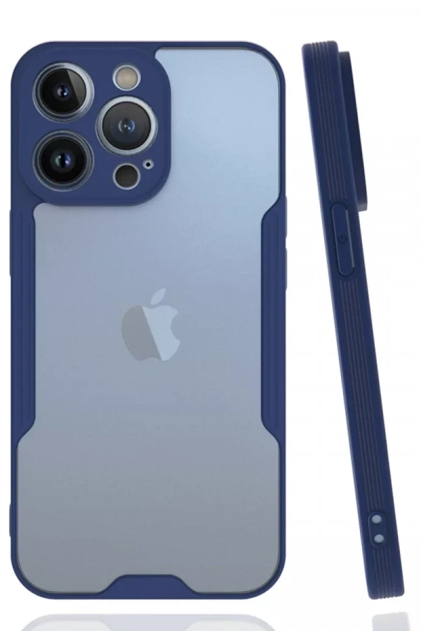 Apple iPhone 14 Pro Max Kılıf Platin Silikon - Lacivert