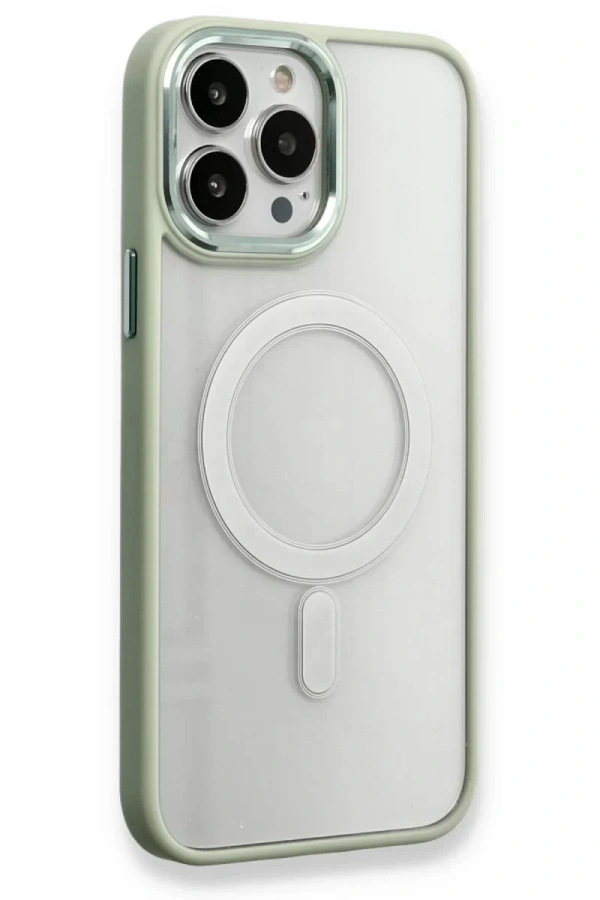 Apple iPhone 14 Pro Max Kılıf Room Magneticsafe Silikon - Su Yeşili