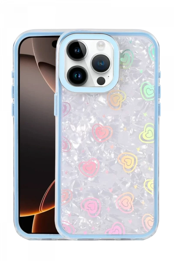 Apple iPhone 14 Pro Max Lumi Desenli Kapak - Mavi