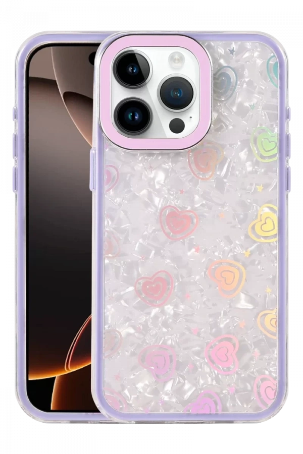 Apple iPhone 14 Pro Max Lumi Desenli Kapak - Mor