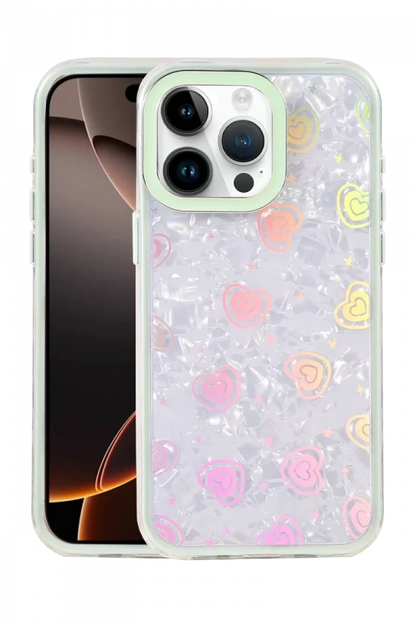 Apple iPhone 14 Pro Max Lumi Desenli Kapak - Yeşil