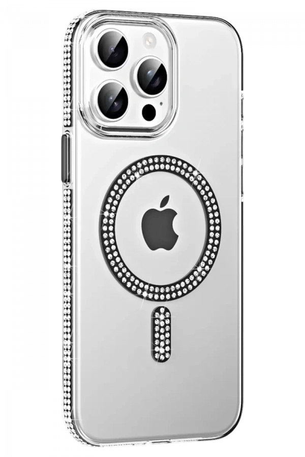Apple iPhone 14 Pro Max Move Taşlı Magsafe Kapak - Siyah