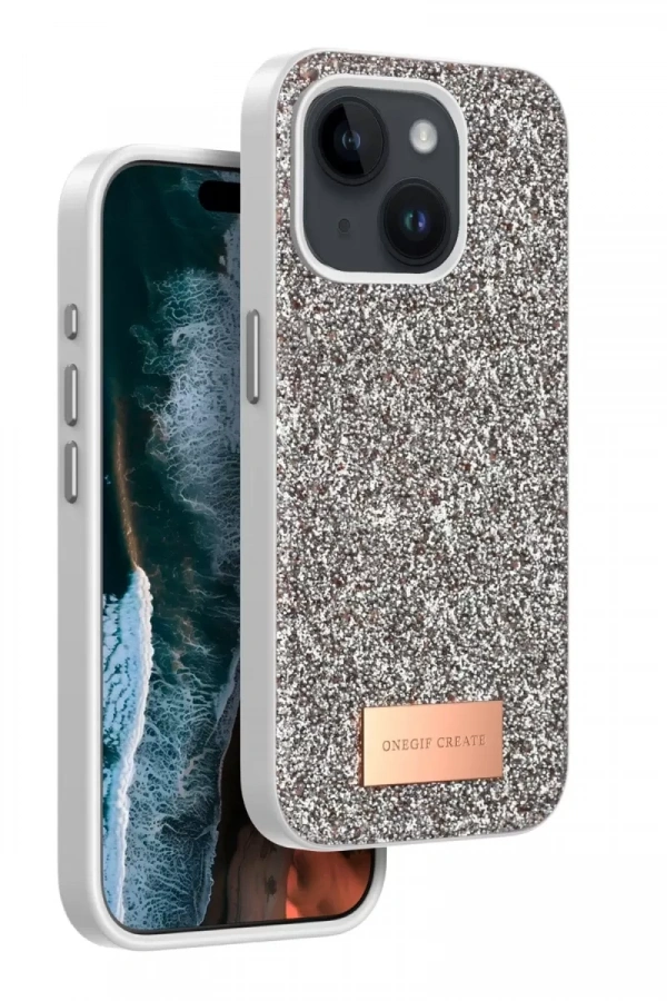 Apple iPhone 15 Bright Simli Kapak - Gold