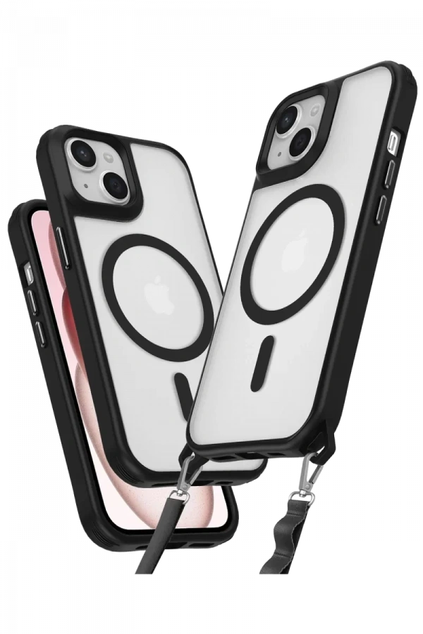 Apple iPhone 15 Kılıf Enka Magsafe Silikon Kılıf - Siyah