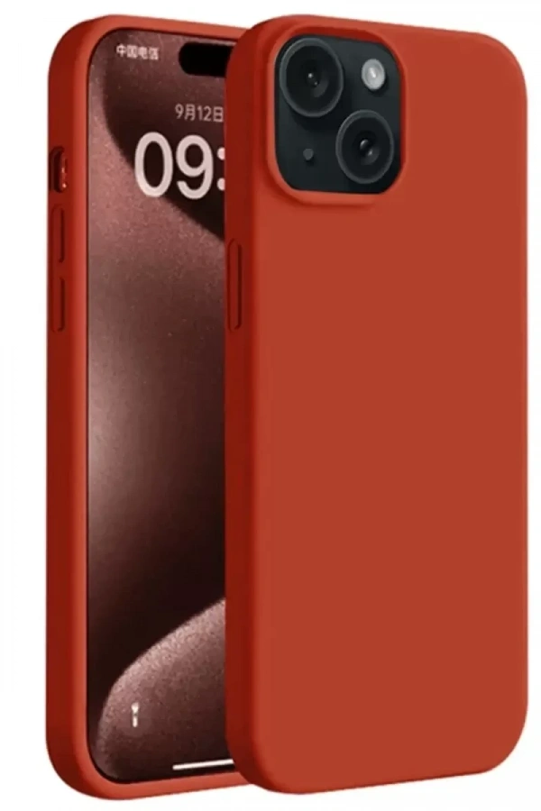 Apple iPhone 15 Kılıf First Silikon - Kırmızı