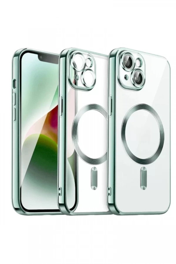 Apple iPhone 15 Kılıf Kross Magneticsafe Kapak - Açık Yeşil