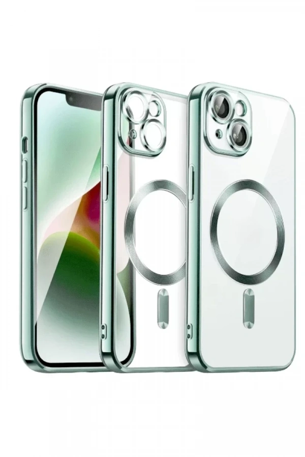Apple iPhone 15 Kılıf Kross Magneticsafe Kapak - Açık Yeşil