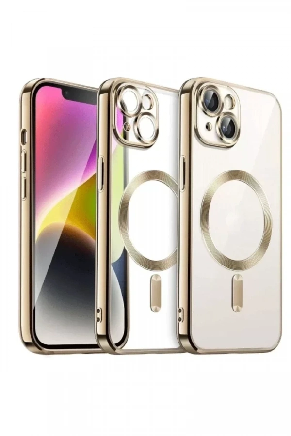 Apple iPhone 15 Kılıf Kross Magneticsafe Kapak - Gold