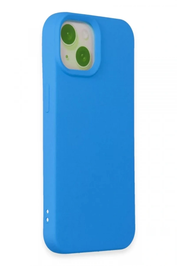 Apple iPhone 15 Kılıf Nano içi Kadife Silikon - Mavi
