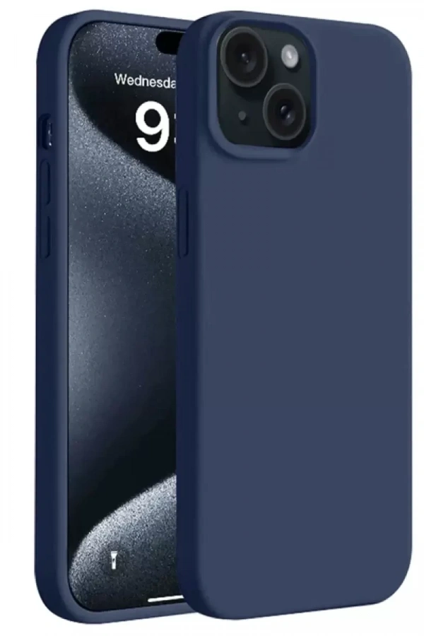 Apple iPhone 15 Plus Kılıf First Silikon - Lacivert