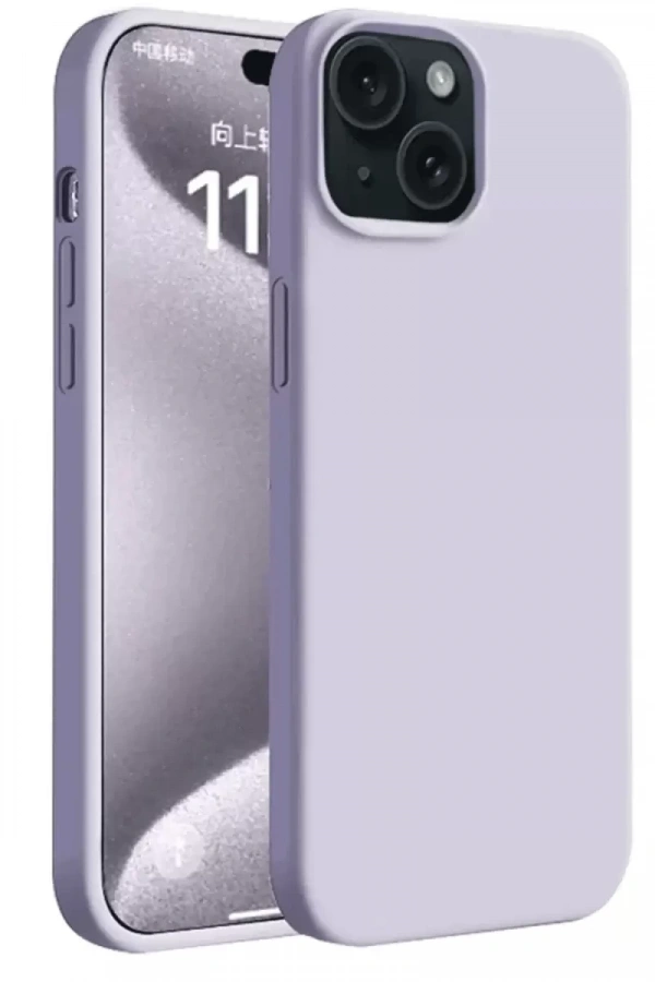 Apple iPhone 15 Plus Kılıf First Silikon - Lila