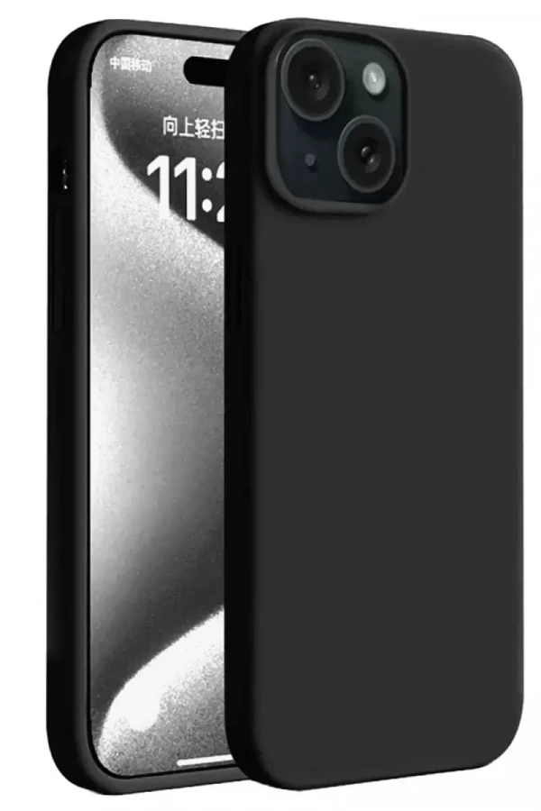 Apple iPhone 15 Plus Kılıf First Silikon - Siyah