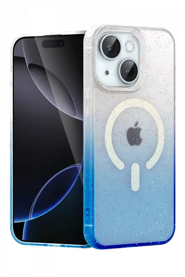 Apple iPhone 15 Plus Pummel Shiny Magsafe Kapak - Mavi