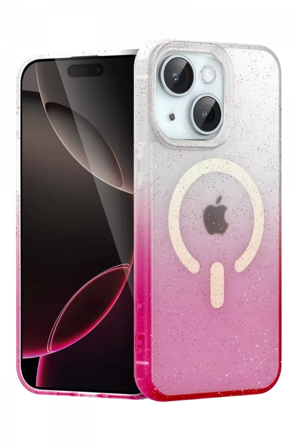 Apple iPhone 15 Plus Pummel Shiny Magsafe Kapak - Pembe