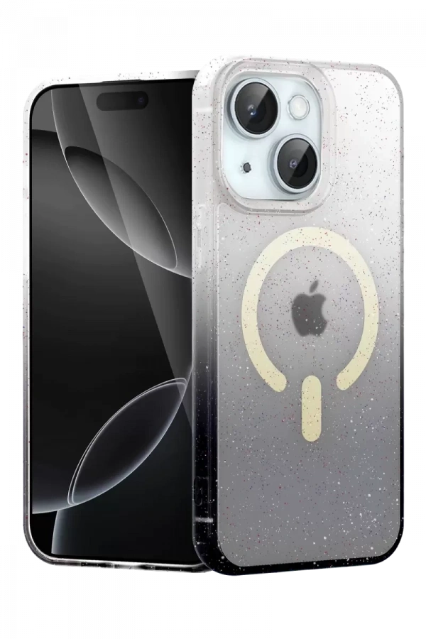 Apple iPhone 15 Plus Pummel Shiny Magsafe Kapak - Siyah