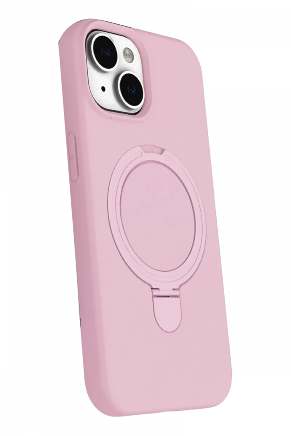 Apple iPhone 15 Plus Regal Magsafe Standlı Kapak - Açık Pembe