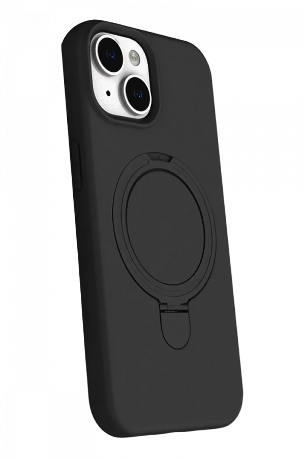 Apple iPhone 15 Plus Regal Magsafe Standlı Kapak - Siyah