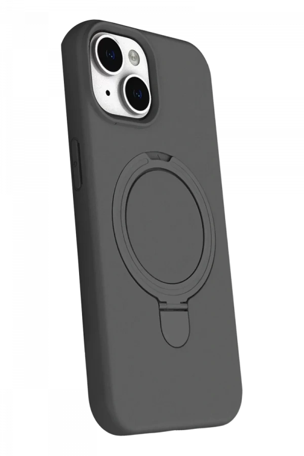 Apple iPhone 15 Plus Regal Magsafe Standlı Kapak - Titan Gri