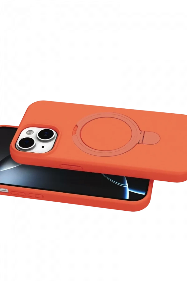 Apple iPhone 15 Plus Regal Magsafe Standlı Kapak - Turuncu